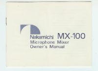 Nakamichi MX-100-Owners-Manual